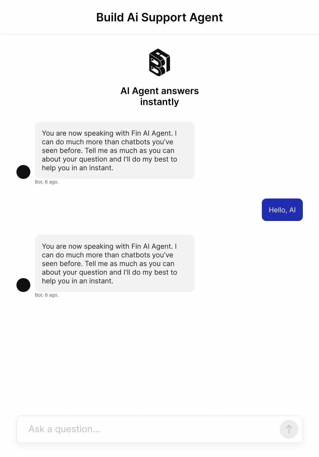 AI Support Agent Interface